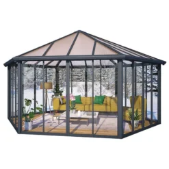 20x17 Palram Canopia Garda Enclosed Grey Gazebo -Zen Gardenia Sales 704467 palram garda enclosed grey gazebo no8