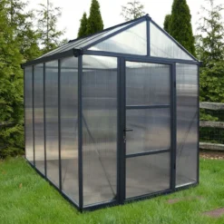 6'x8' Palram Canopia Glory Grey Walk In Polycarbonate Greenhouse (1.8x2.4m) -Zen Gardenia Sales 704494 palram glory 6x8 grey greenhouse no2 1