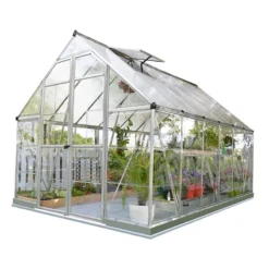 8' X 12' Palram Canopia Balance Silver Greenhouse (3.67m X 2.44m) -Zen Gardenia Sales 704763 balance 8x12 silver greenhouse cutout2 min