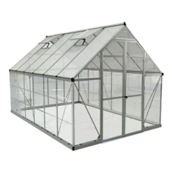 8' X 12' Palram Canopia Balance Silver Greenhouse (3.67m X 2.44m) -Zen Gardenia Sales 704763 balance 8x12 silver greenhouse cutout3 min