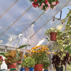 8' X 20' Palram Canopia Balance Silver Greenhouse (6.07m X 2.44m) -Zen Gardenia Sales 704765 balance 8x20 silver greenhouse close up2 min 1