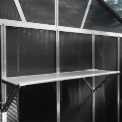 Palram Canopia Yukon Shed Shelves X4 -Zen Gardenia Sales 705082 palram canopia yukon shed shelves x4 insitu1 min