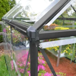 6' X 8' Palram Canopia Harmony Grey Greenhouse (1.85m X 2.47m) 19 6' X 8' Palram Canopia Harmony Grey Greenhouse (1.85m X 2.47m) -Zen Gardenia Sales 705098 harmony 6x8 grey close up3 min 1