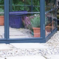 12' X 10' Palram Canopia Oasis Hexagonal Greenhouse (3.63m X 3.16m) -Zen Gardenia Sales 705239 oasis hexagonal 12ft greenhouse close up1 min 1