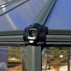 12' X 10' Palram Canopia Oasis Hexagonal Greenhouse (3.63m X 3.16m) -Zen Gardenia Sales 705239 oasis hexagonal 12ft greenhouse close up2 min 1