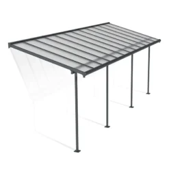 7' X 22' Palram Canopia Sierra Grey Clear Patio Cover (2.28m X 6.71m) -Zen Gardenia Sales 705484 7x22 palram sierra grey patio cover cutout min 1