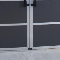 11' X 17.2' Palram Canopia Yukon Dark Grey Plastic Shed (3.32m X 5.19m) -Zen Gardenia Sales 705683 yukon 11x17 dark grey shed close up12 min 1