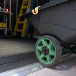 11' X 17.2' Palram Canopia Yukon Dark Grey Plastic Shed With WPC Floor (3.32m X 5.19m) 33 11' X 17.2' Palram Canopia Yukon Dark Grey Plastic Shed With WPC Floor (3.32m X 5.19m) -Zen Gardenia Sales 705723 yukon 11x17 dark grey shed with floor close up7 min 1