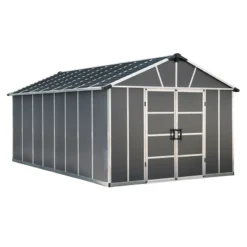 11' X 17.2' Palram Canopia Yukon Dark Grey Plastic Shed With WPC Floor (3.32m X 5.19m) 26 11' X 17.2' Palram Canopia Yukon Dark Grey Plastic Shed With WPC Floor (3.32m X 5.19m) -Zen Gardenia Sales 705723 yukon 11x17 dark grey shed with floor cutout min 1