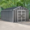 11' X 17.2' Palram Canopia Yukon Dark Grey Plastic Shed With WPC Floor (3.32m X 5.19m)