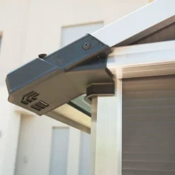 11' X 21.3' Palram Canopia Yukon Dark Grey Plastic Shed With WPC Floor (3.32m X 6.43m) -Zen Gardenia Sales 705724 yukon 11x21 dark grey shed with floor close up9 min 1