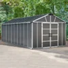 11' X 21.3' Palram Canopia Yukon Dark Grey Plastic Shed With WPC Floor (3.32m X 6.43m) -Zen Gardenia Sales 705724 yukon 11x21 dark grey shed with floor insitu min 1