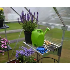 6' X 4' Palram Canopia Mythos Grey Greenhouse (1.85m X 1.26m) -Zen Gardenia Sales 705897 mythos 6x4 grey greenhouse close up2 min 1