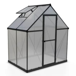 6' X 4' Palram Canopia Mythos Grey Greenhouse (1.85m X 1.26m) -Zen Gardenia Sales 705897 mythos 6x4 grey greenhouse cutout min 1