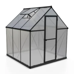 6' X 6' Palram Canopia Mythos Grey Greenhouse (1.85m X 1.86m) -Zen Gardenia Sales 705898 mythos 6x6 grey greenhouse cutout min 1