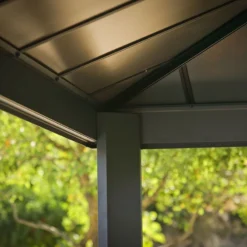 20' X 12' Palram Canopia Dallas 6100 Grey Garden Gazebo (6.12m X 3.64m) 20 20' X 12' Palram Canopia Dallas 6100 Grey Garden Gazebo (6.12m X 3.64m) -Zen Gardenia Sales 706083 20x12 palram dallas 6100 grey garden gazebo close up1 min 1