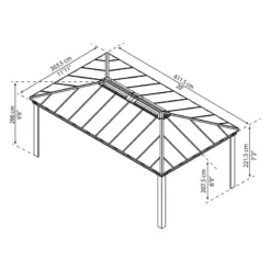 20' X 12' Palram Canopia Dallas 6100 Grey Garden Gazebo (6.12m X 3.64m) 17 20' X 12' Palram Canopia Dallas 6100 Grey Garden Gazebo (6.12m X 3.64m) -Zen Gardenia Sales 706083 20x12 palram dallas 6100 grey garden gazebo drawing min 1