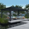 20' X 12' Palram Canopia Dallas 6100 Grey Garden Gazebo (6.12m X 3.64m) -Zen Gardenia Sales 706083 20x12 palram dallas 6100 grey garden gazebo insitu1 min 1