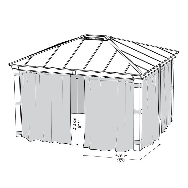 Palram Canopia Gazebo Curtains Set For Dallas 4300 Garden Gazebo 4 Palram Canopia Gazebo Curtains Set For Dallas 4300 Garden Gazebo - Image 2