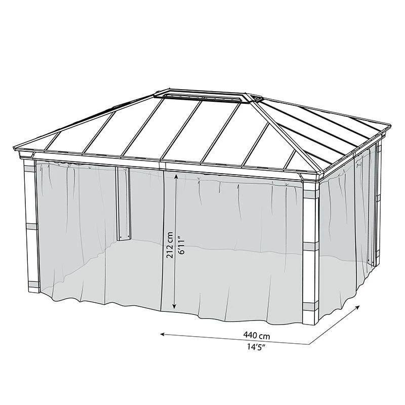 Palram Canopia Gazebo Netting Set For Dallas 4900 Garden Gazebo 4 Palram Canopia Gazebo Netting Set For Dallas 4900 Garden Gazebo - Image 2