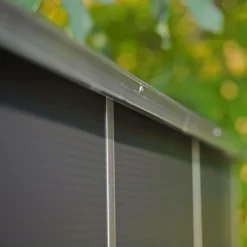 6' X 8' Palram Canopia Rubicon Double Door Plastic Garden Shed - Dark Grey (1.85m X 2.28m) -Zen Gardenia Sales 706807bun 6x8 palram rubicon dd plastic shed grey close up11 min