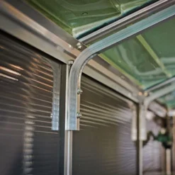 6' X 8' Palram Canopia Rubicon Double Door Plastic Garden Shed - Dark Grey (1.85m X 2.28m) -Zen Gardenia Sales 706807bun 6x8 palram rubicon dd plastic shed grey close up14 min