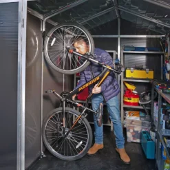 6' X 10' Palram Canopia Rubicon Double Door Plastic Garden Shed - Dark Grey (1.85m X 3m) -Zen Gardenia Sales 706808bun 6x10 palram rubicon dd plastic shed grey close up3 min