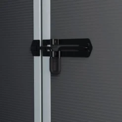 6' X 10' Palram Canopia Rubicon Double Door Plastic Garden Shed - Dark Grey (1.85m X 3m) -Zen Gardenia Sales 706808bun 6x10 palram rubicon dd plastic shed grey close up9 min