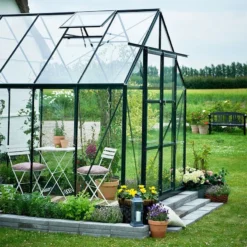 8'6 X 14'8 Halls Green Magnum 814 Greenhouse (2.57 X 4.46m) -Zen Gardenia Sales 70896 14x8 green frame halls magnum 814 greenhouse side1 min