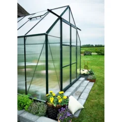 8'6 X 14'8 Halls Green Magnum 814 Greenhouse (2.57 X 4.46m) -Zen Gardenia Sales 70896 14x8 green frame halls magnum 814 greenhouse side4 min