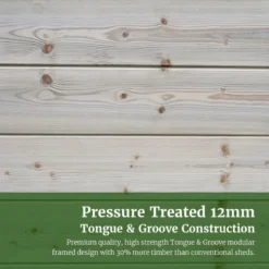 12' X 8' Forest Timberdale 25yr Guarantee Tongue & Groove Pressure Treated Double Door Apex Shed – 4 Windows (3.65m X 2.52m) -Zen Gardenia Sales 7fg timberdale pressure treated 12mm tongue groove construction 1 8