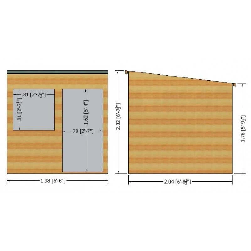 6'7 X 7' Shire Shiplap Pent Wooden Garden Shed (2.01m X 2.15m) 5 6'7 X 7' Shire Shiplap Pent Wooden Garden Shed (2.01m X 2.15m) - Image 3