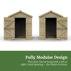 8' X 6' Forest Timberdale 25yr Guarantee Tongue & Groove Pressure Treated Windowless Apex Shed With Logstore (2.5m X 1.83m) -Zen Gardenia Sales 8 fg timberdale usps 04 fully modular design no window bsd 3