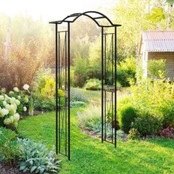 Panacea Camberwell Wave Top Metal Garden Arch 7'4 X 4'