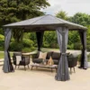 12' X 10' Garden Must Haves Runcton Grey Polycarbonate Garden Gazebo (3.6m X 3m) 2 12' X 10' Garden Must Haves Runcton Grey Polycarbonate Garden Gazebo (3.6m X 3m) -Zen Gardenia Sales 84980 gmh 3 6m runcton polycarbonate gazebo insitu1 min 1