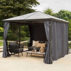 12' X 10' Garden Must Haves Runcton Grey Polycarbonate Garden Gazebo (3.6m X 3m) 8 12' X 10' Garden Must Haves Runcton Grey Polycarbonate Garden Gazebo (3.6m X 3m) -Zen Gardenia Sales 84980 gmh 3 6m runcton polycarbonate gazebo insitu2 min