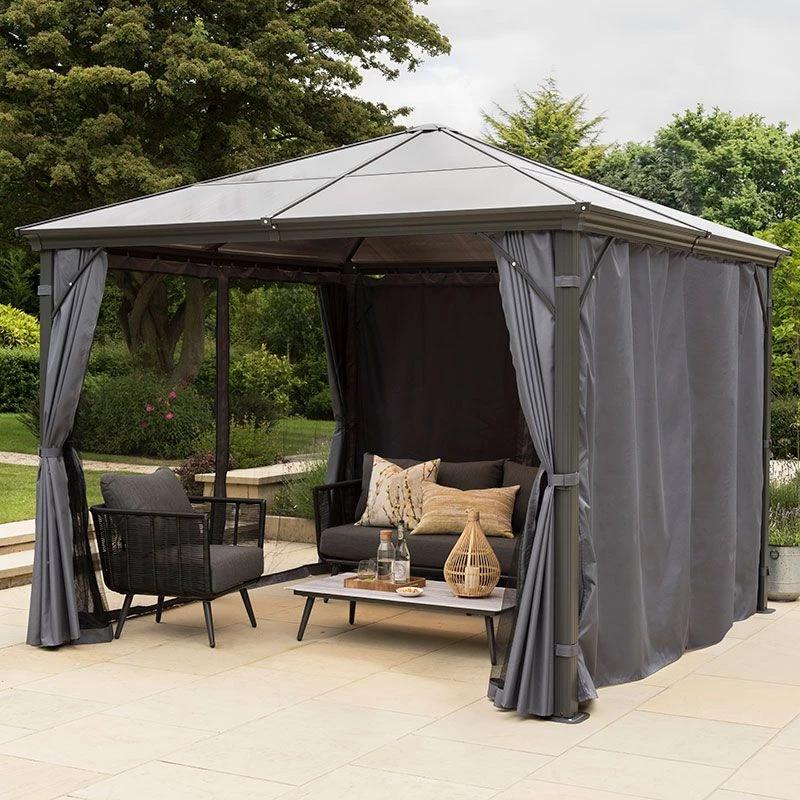 12' X 10' Garden Must Haves Runcton Grey Polycarbonate Garden Gazebo (3.6m X 3m) 4 12' X 10' Garden Must Haves Runcton Grey Polycarbonate Garden Gazebo (3.6m X 3m) - Image 2