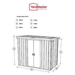 8' X 4' Yardmaster Pent Metal Shed 84PZ (2.38m X 1.19m) 15 8' X 4' Yardmaster Pent Metal Shed 84PZ (2.38m X 1.19m) -Zen Gardenia Sales 84pz tech 1 1