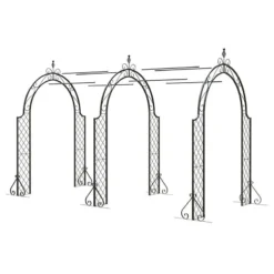 Panacea Lattice Metal Garden Arch Tunnel - Black 8'3 X 5'9 -Zen Gardenia Sales 88799bk panacea lattice metal garden arch tunnel black 8 3 x 5 9 cutout min