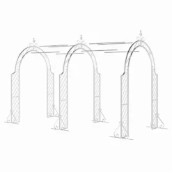 Panacea Lattice Metal Garden Arch Tunnel - White 8'3 X 5'9 -Zen Gardenia Sales 88799wh panacea lattice metal garden arch tunnel white 8 3 x 5 9 cutout min