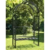 Panacea Twisted Lattice Metal Garden Arch With Seat 7'3 X 3'9 -Zen Gardenia Sales 89095 panacea twisted lattice metal garden arch with seat 7 3 x 3 9 insitu min 1