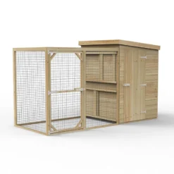 10'1 X 4'6 Forest Hedgerow Wooden Dog Kennel With 6ft Run - Pet House (3.07m X 1.38m) -Zen Gardenia Sales ahdgrun closed 07.02.23
