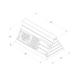 4'5 X 2'6 Forest Hedgerow Wooden Starter Small Chicken Coop (1.34m X 0.77m) -Zen Gardenia Sales ahsstcoop line drawing