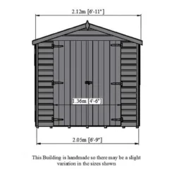 6'9 X 6'6 Shire Alderney Double Door Wooden Garden Shed (2.05m X 1.98m) 16 6'9 X 6'6 Shire Alderney Double Door Wooden Garden Shed (2.05m X 1.98m) -Zen Gardenia Sales alderney line diagram01