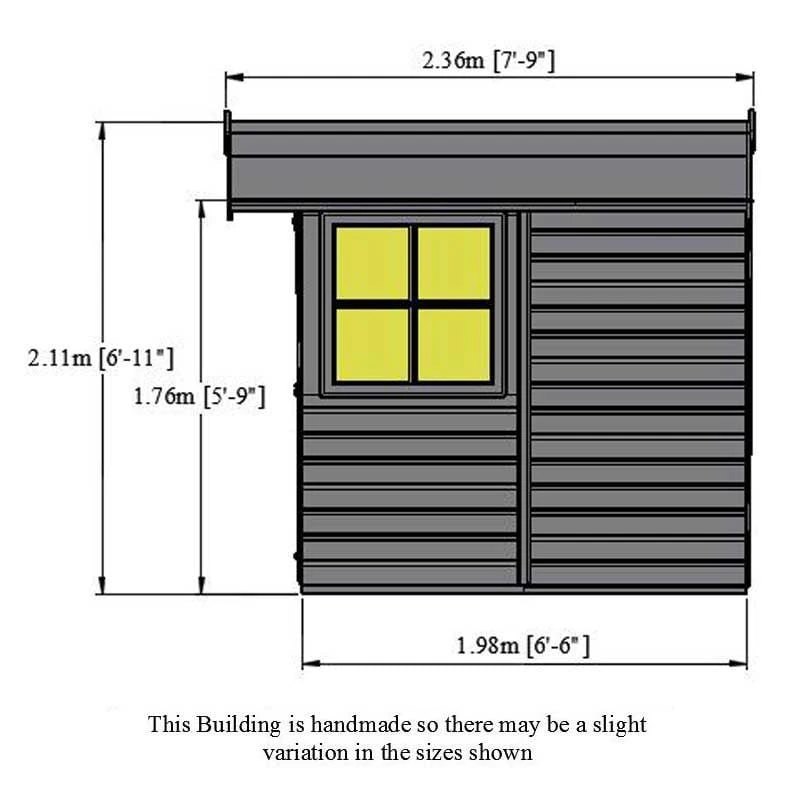 6'9 X 6'6 Shire Alderney Double Door Wooden Garden Shed (2.05m X 1.98m) 6 6'9 X 6'6 Shire Alderney Double Door Wooden Garden Shed (2.05m X 1.98m) - Image 4
