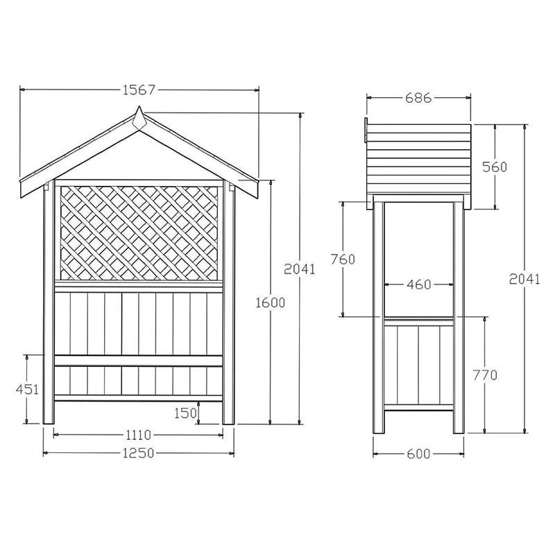 Pantheon Artemis Garden Arbour With Seat 5 Pantheon Artemis Garden Arbour With Seat - Image 3