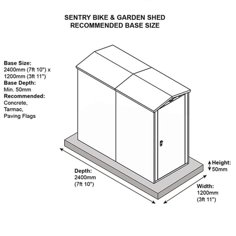 3'6 X 7'4 Asgard Sentry Slimline Metal Shed (1.06m X 2.23m) 8 3'6 X 7'4 Asgard Sentry Slimline Metal Shed (1.06m X 2.23m) - Image 6