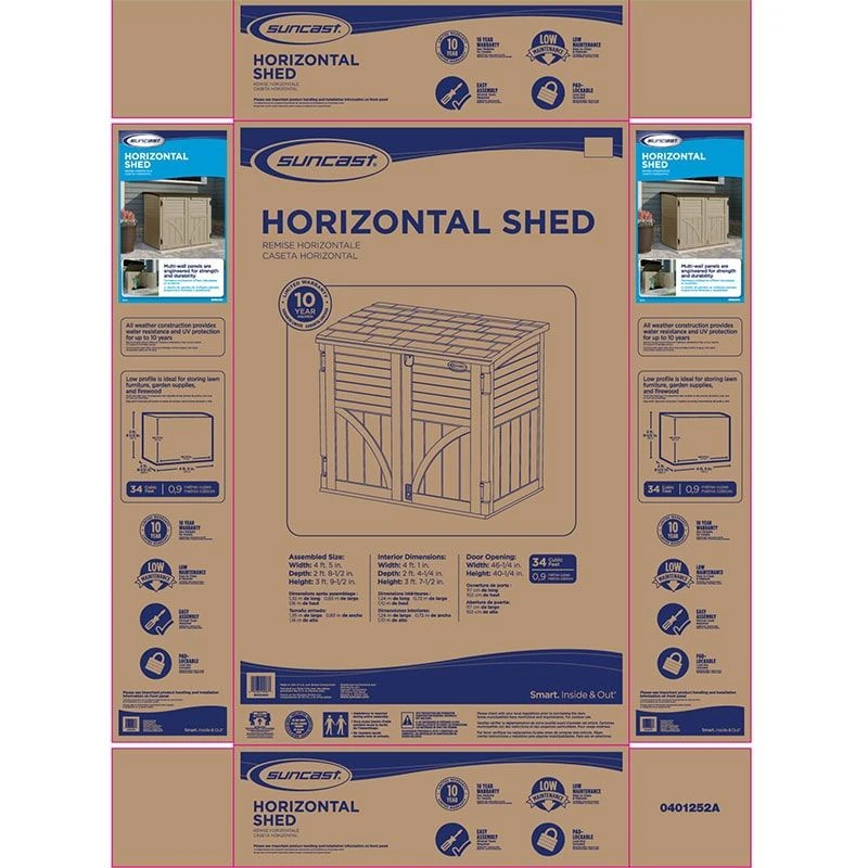 4'5 X 2'8 Suncast Kensington Plastic Garden Storage Shed (1.35m X 0.83m) 8 4'5 X 2'8 Suncast Kensington Plastic Garden Storage Shed (1.35m X 0.83m) - Image 6