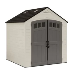 7' X 7' Suncast Cloverdale Plastic Garden Shed (2.24m X 2.17m) -Zen Gardenia Sales bms7727 7x7 suncast cloverdale plastic garden shed cutout2 min