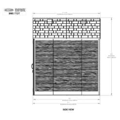 7' X 7' Suncast Cloverdale Plastic Garden Shed (2.24m X 2.17m) -Zen Gardenia Sales bms7727 7x7 suncast cloverdale plastic garden shed drawing2 min